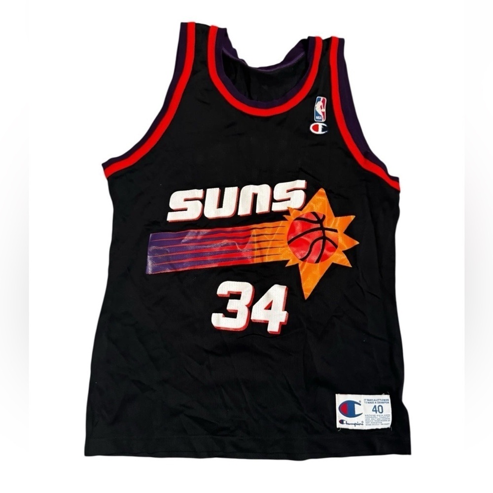 Vintage 90’s Charles Barkley #34 Phoenix Suns Champion Jersey 40 Black USA